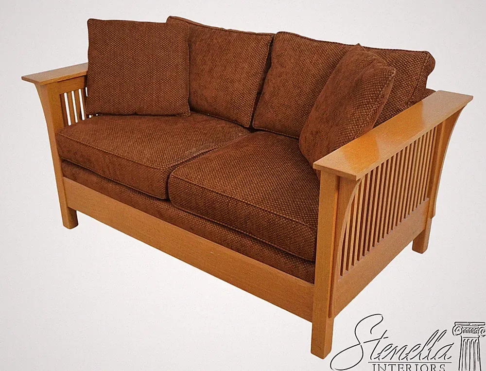 67667: STICKLEY Mission Oak Upholstered Loveseat Sofa