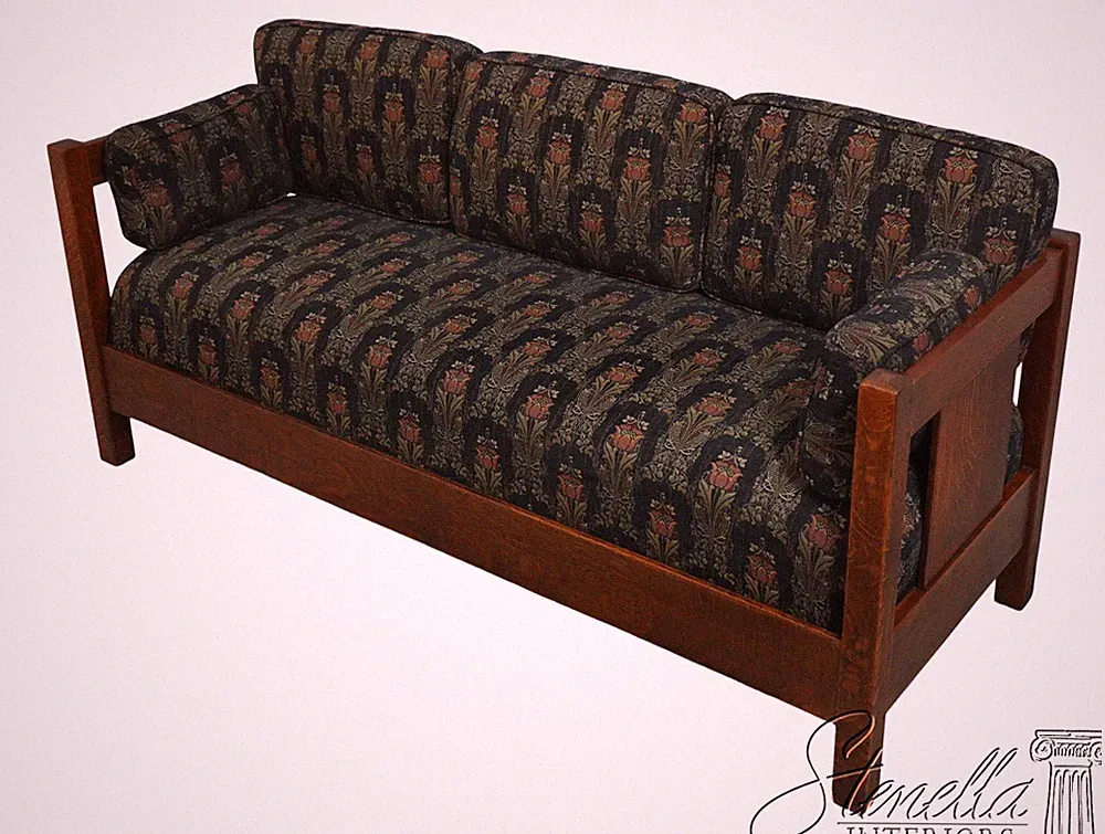 68025: L&JG STICKLEY Antique Model 232 Mission Oak Sofa