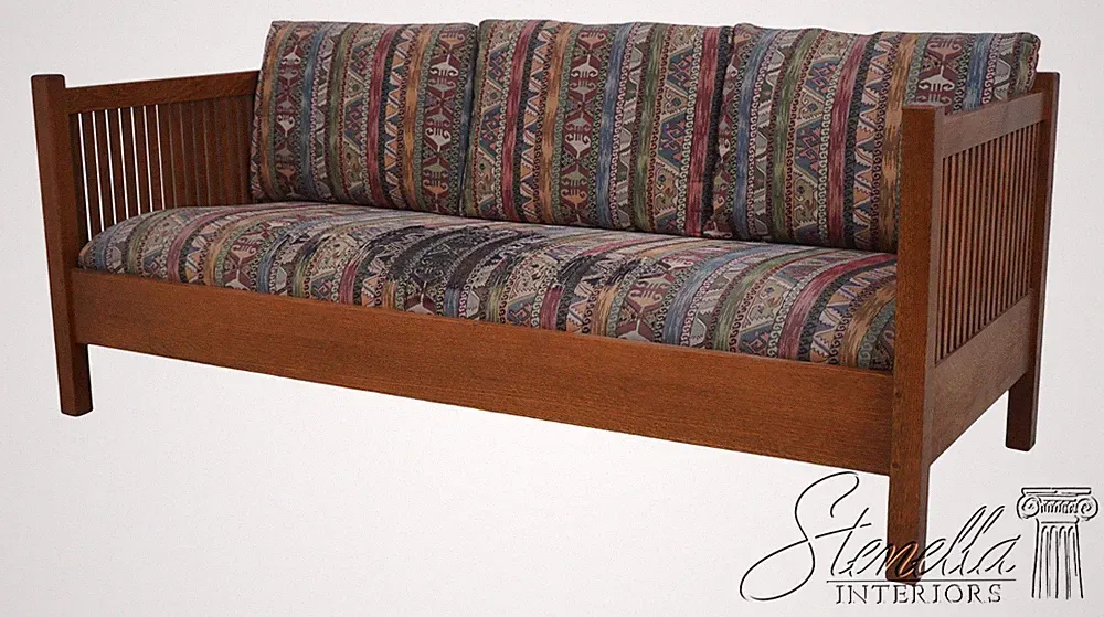 F67828: STICKLEY Mission Oak Upholstered Sofa Settee