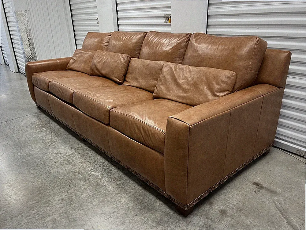 Stickley Brand 103" Large Luxury Leather Sofa