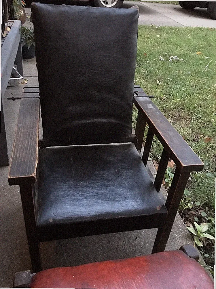 Stickley Child’s Recliner Chair And Ottoman