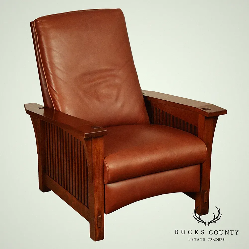 Stickley Mission Collection Oak Bent Arm Morris Recliner