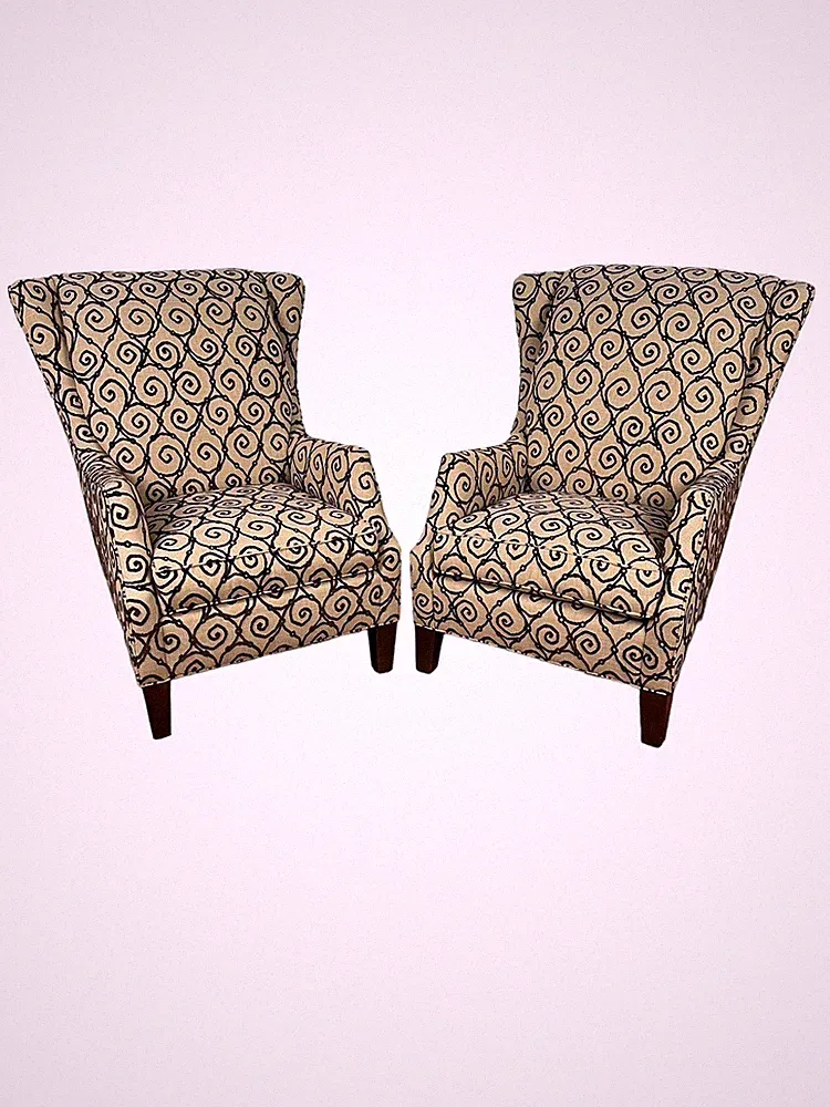 Stickley Upholstered Tempe Lounge Chairs - PAIR