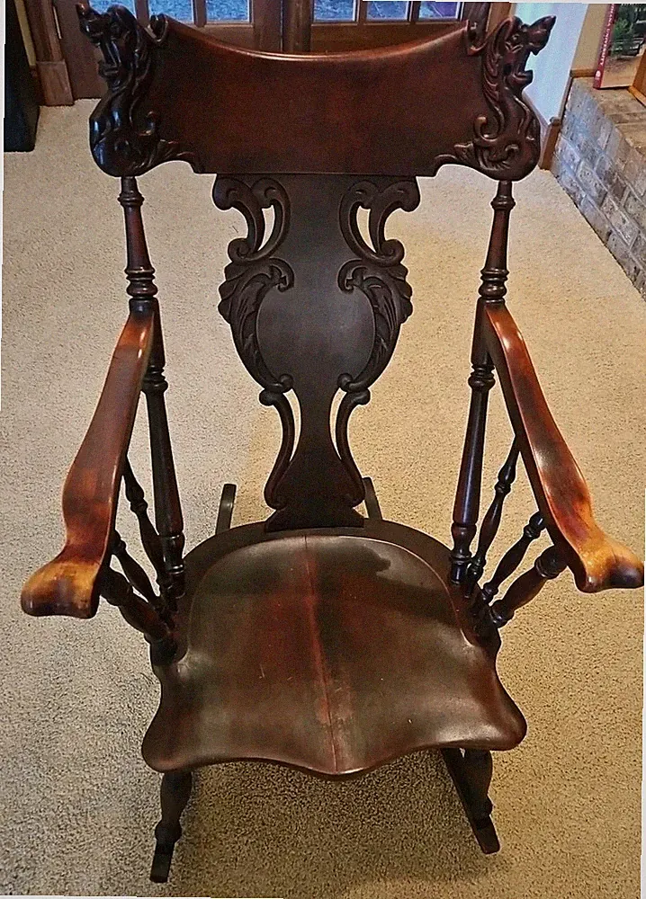 Vintage Stickley & Brandt Rocking Armchair, circa. 1900.